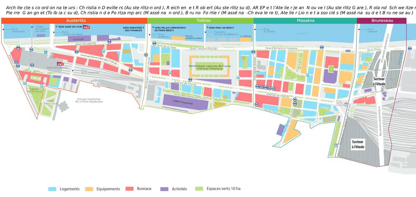 A ZAC Rive Gauche területfelhasználási terve. Forrás: SEMAPA, 2024. [3]
