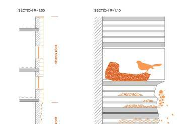 Részletek. THE NAKED. Tűzfalátalakítás terve, Barcelona. Hartvig Dániel, Kálna Dávid. 2024. 
