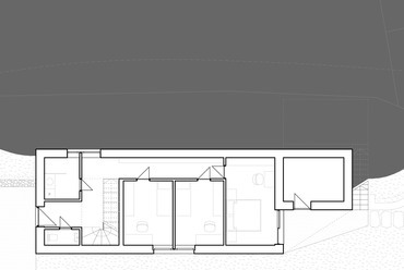 Földszinti alaprajz. VÜ architects: Balatonalmádi nyaraló.
