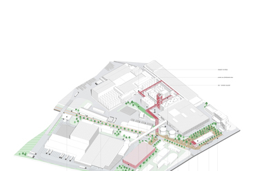 Axonometria – építész stúdió: Open Budvar, České Budějovice
