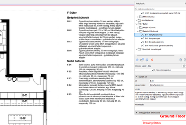 Jelmagyarázat – átlátható formában jeleníti meg a terv összes kulcsait és leírásait. Forrás: Graphisoft

