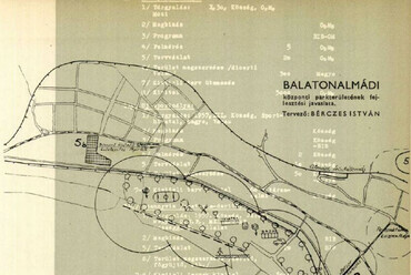 Balatonalmádi, fejlesztési koncepció, 1958. Forrás: Magyar Építőművészet 1958 / 4-5, 147-149
