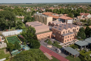 Madártávlat a udvar felől. Több udvar, kevesebb ház! – A CAN Architects terve. Render: Tóth Sándor
