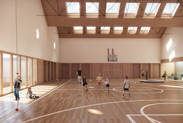 Sportcsarnok. Több udvar, kevesebb ház! – A CAN Architects terve. Render: Tóth Sándor
