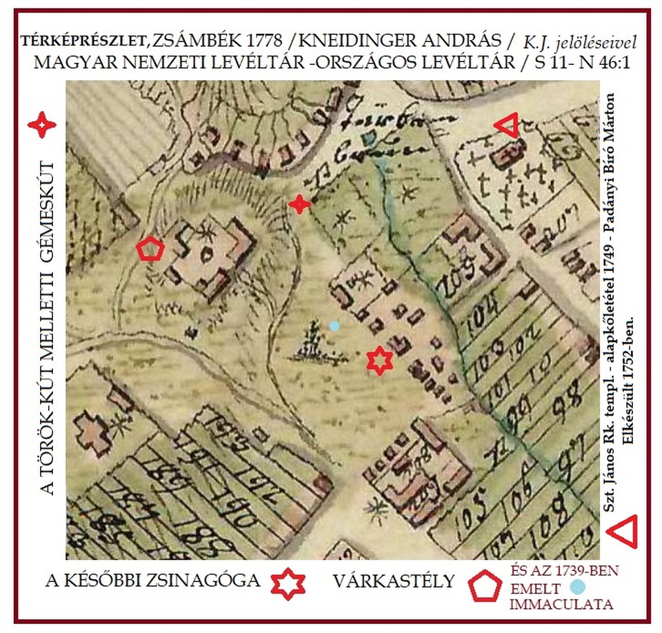 Térképrészlet, Kneidinger András Zsámbék, 1778
Forrás: Magyar Nemzeti Levéltár - O.L. / S11- N 46:1