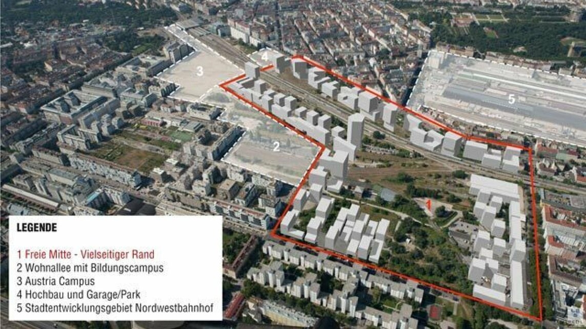 A Nordbahnviertel átnézeti rajza.

© Stadt Wien MA41 ÖBB LBS Redl
