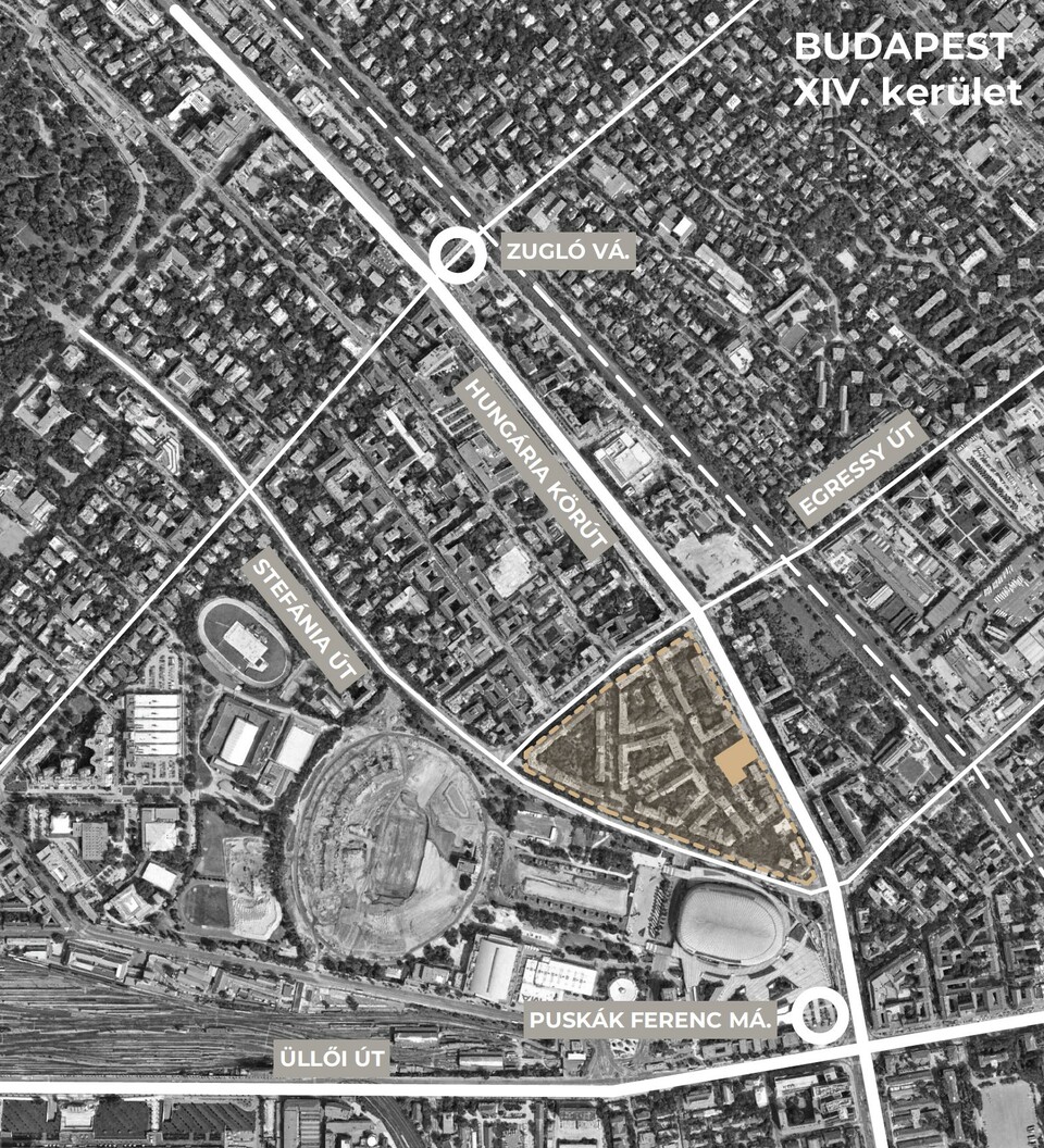 Budapest XIV kerületi elhelyezkedés
