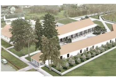 Madártávlat. Az SZTR stúdió III. helyezett terve a Himnusz-emlékhely tervpályázatán.
