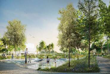 Töölönlahdenpuisto park. Tájépítészet: MASU Planning. Látványterv
