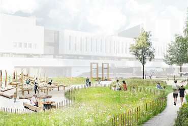 Töölönlahdenpuisto park. Tájépítészet: MASU Planning. Látványterv
