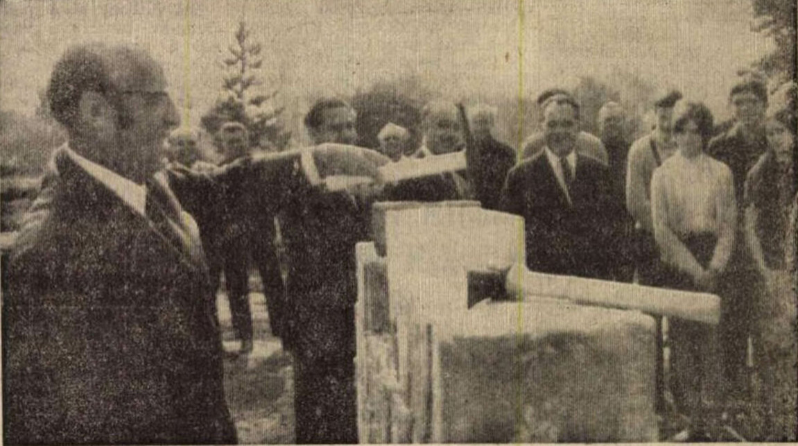 Alapkőletétel, 1969.  Forrás: Vas Népe
