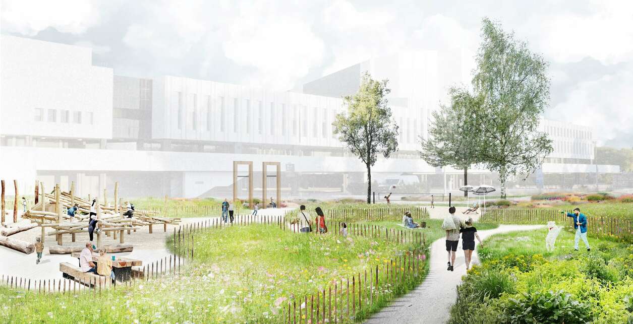Töölönlahdenpuisto park. Tájépítészet: MASU Planning. Látványterv
