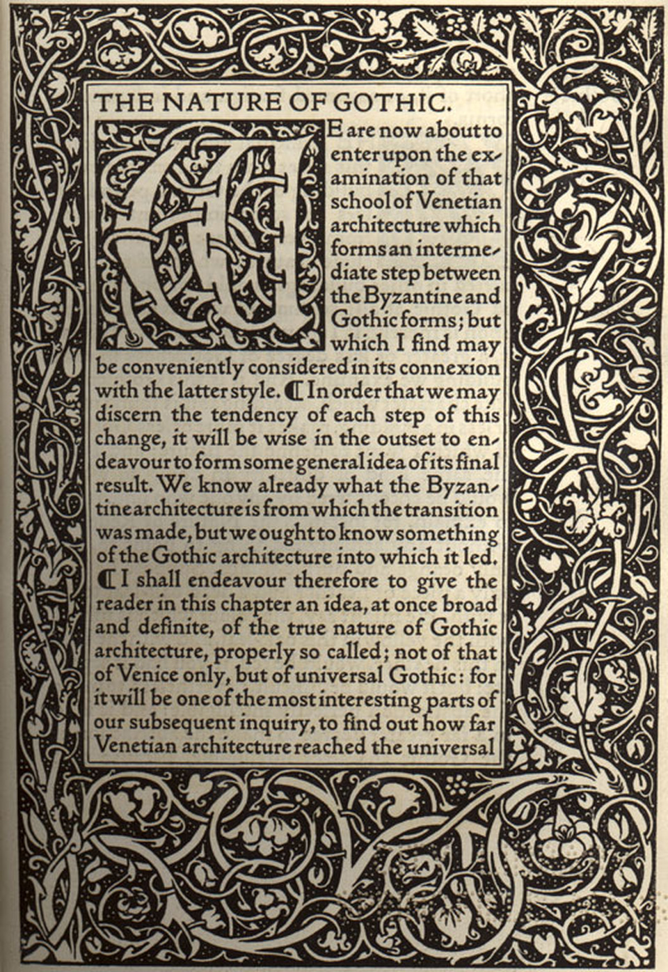 A gótika természte, Kelmscott Press, 1892.
