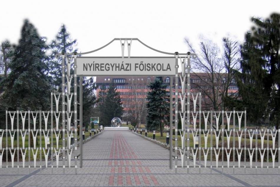 Szobrászi megoldású kapu megalkotása a Nyíregyházi Főiskola tanszéki épület beruházásához kapcsolódva