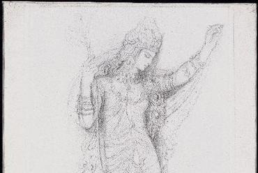 Tanulmány a „Salome tánca Heródes előtt” – höz © RMN, René-Gabriel Ojéda toll, tus, grafit és szén eldörzsölve, pauszpapír