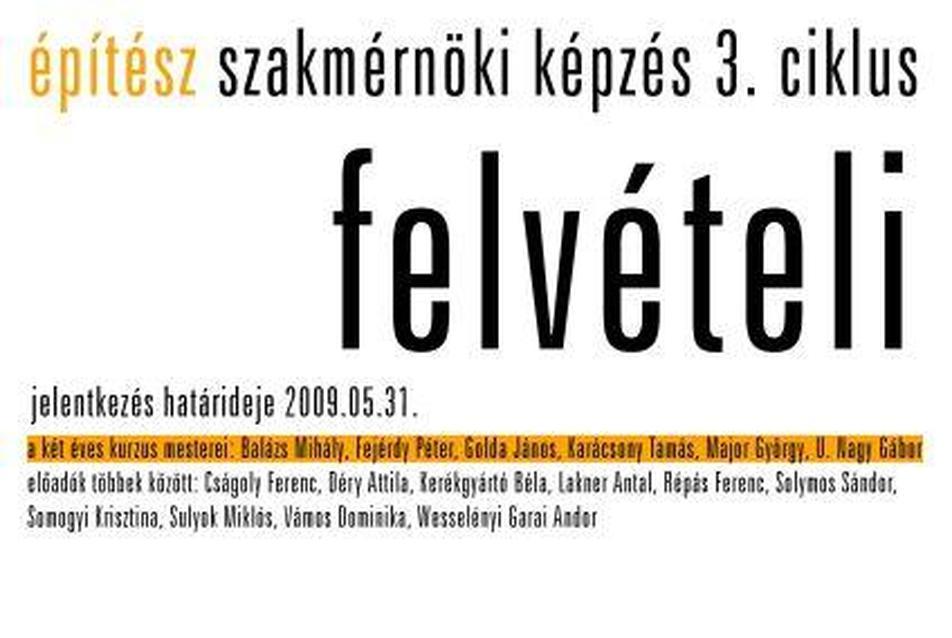 BME építész szakmérnöki képzés 3. ciklus