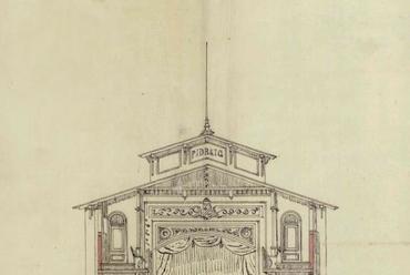 A gyermekszínház keresztmetszete. Tervező: Buzzi Bódog, 1869