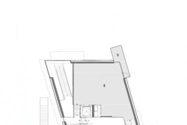 Knut Hamsun központ, Norvégia - építész: Steven Holl Architects. 4. szint alaprajza.