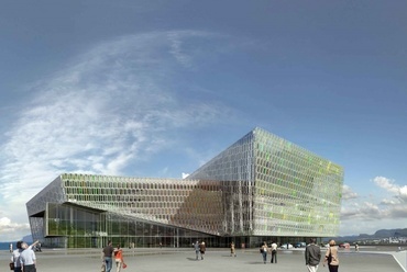 Harpa Koncertterem látványterv. Vezető tervezők: Henning Larsen, Olafur Eliasson. Forrás: http://www.henninglarsen.com