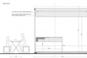 Mobil Információs Pavilon metszet - Páll András, Sámson Rita - BME, Építészmérnöki Kar