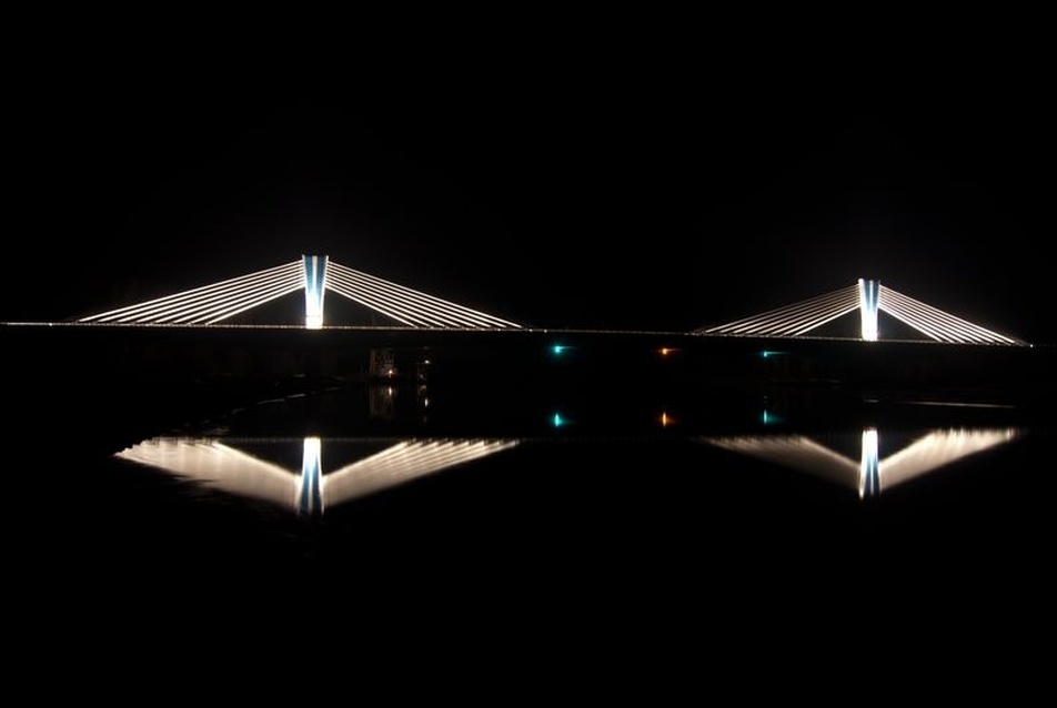 M43 autópálya Tisza-híd világítása