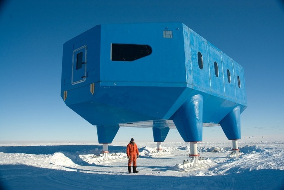 Az épülő Halley VI kutatóközpont fotó: www.antarctica.ac.uk