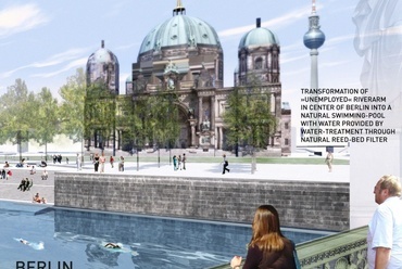 Flussbad, tervező: Tim Edler, Jan Edler, építész, realities united,  Berlin, Németország, Denise Dih, építész, DODK,  Berlin, Né