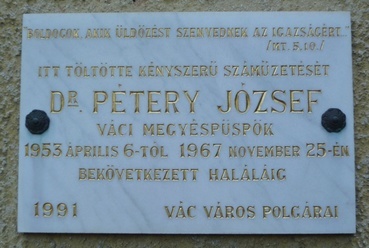 Pétery József emléktábla