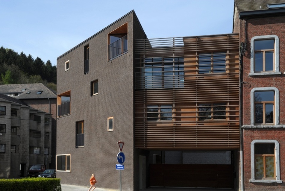 Szociális lakások, Dison, Belgium, tervezők: Olivier Fourneau Architects, fotó: www.sergebrison.com