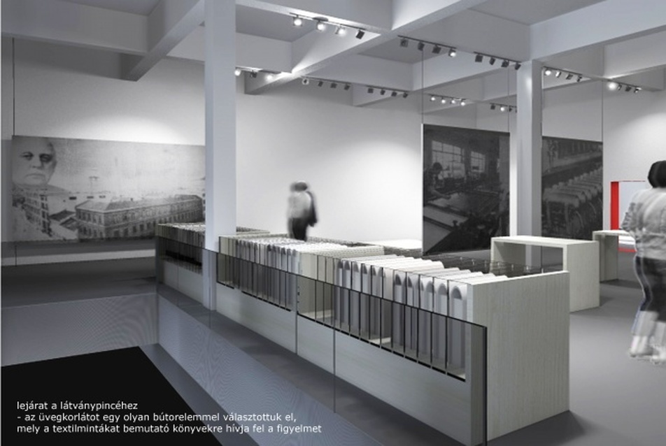 Goldberger Textilmúzeum hallgatói belsőépítészeti ötletpályázat – megosztott II. díj, Varga Panna, Sághegyi Éva