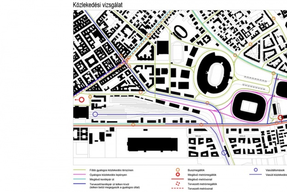 Tervpályázat a Puskás Stadionra és környékére - építész tervezők: Dr. Reith András, Burián Gergő, Heltai Xavér, Nyírő Zsolt