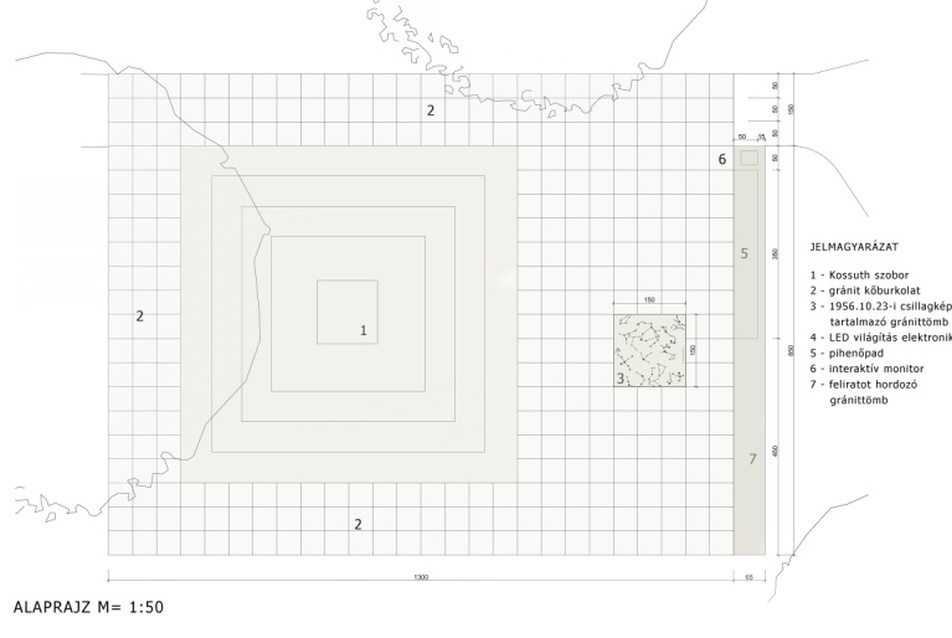 56-os emlékmű terve, New York - vezető tervező: Nagy Tamás DLA, építész munkatárs: Szijjártó Csongor