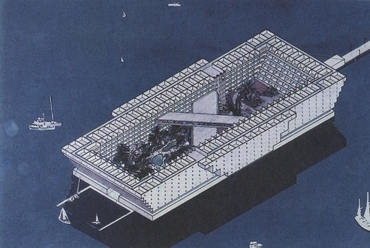 Kikutake, Úszó luxushotel Szaud-Arábiába, 1977, forrás:
Rem Koolhaas, Hans Ulrich Obrist, Project Japan: Metabolism Talks..., 2011, Köln
