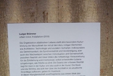 Ludger Brümmer: városi hang (installáció, 2013), fotó: Kovács Szilvia