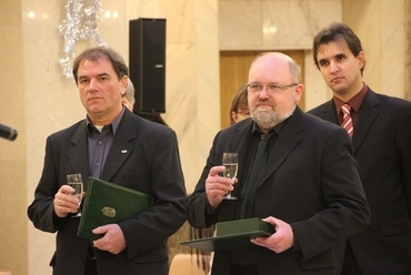 Rumi Imre (Magyar Zarándokút Egyesület) és Buda Miklós (Compart Studio Kft.), a 2013-as Kós Károly-díjas szervezetek vezetői - fotó: perika