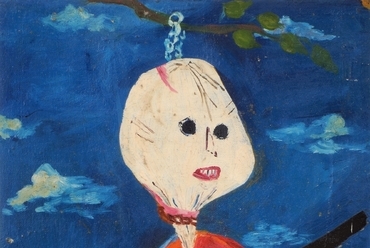 Anna Margit (1913–1991): Akasztott bábu / Hung Doll, 1956  vászon, olaj, 31×24,5 cm