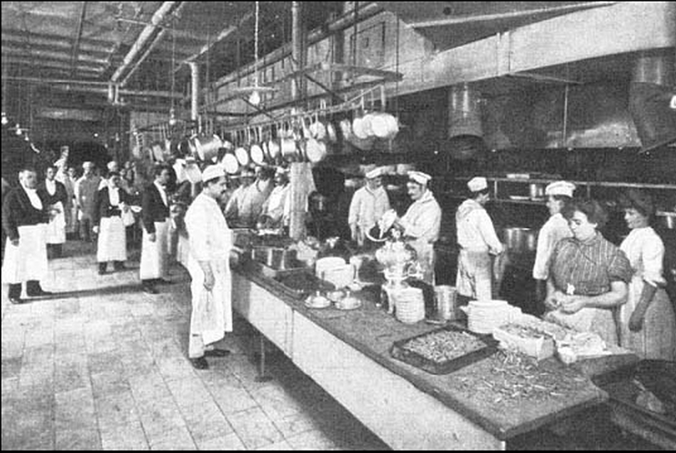 a központi konyha, mint a házvezetési szövetkezet magja – a ”Cosmopolitan” magazinban megjelent 1905-ös fotó