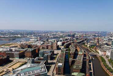 HafenCity a magasból. Forrás: Wikipedia