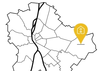 Vizsgált terület Budapesten belüli helyzete - ábra, fotó:  K. Theisler Katalin, Babos Annamária
