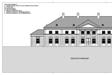 északkeleti homlokzat - Szent András kastély - tervező: Dévényi Sándor 