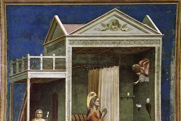 Giotto di Bondone: Angyali üdvözlet Annának, (1304-06)Cappella Scrovegni (Capella dell’Arena), Padua