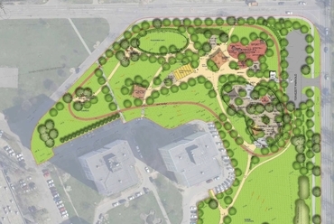 A békásmegyeri Tácsics park terve a közelben lakók és a református közösség igényei alapján alakult ki