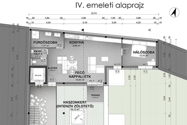 Cohousing, Debrecen - IV. emeleti alaprajz - tervező: Kiss Tamás