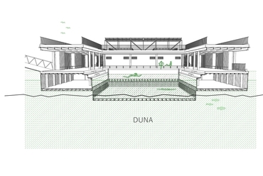 Úszóstrand a Dunán - koncepció - tervező: Pintér Sára