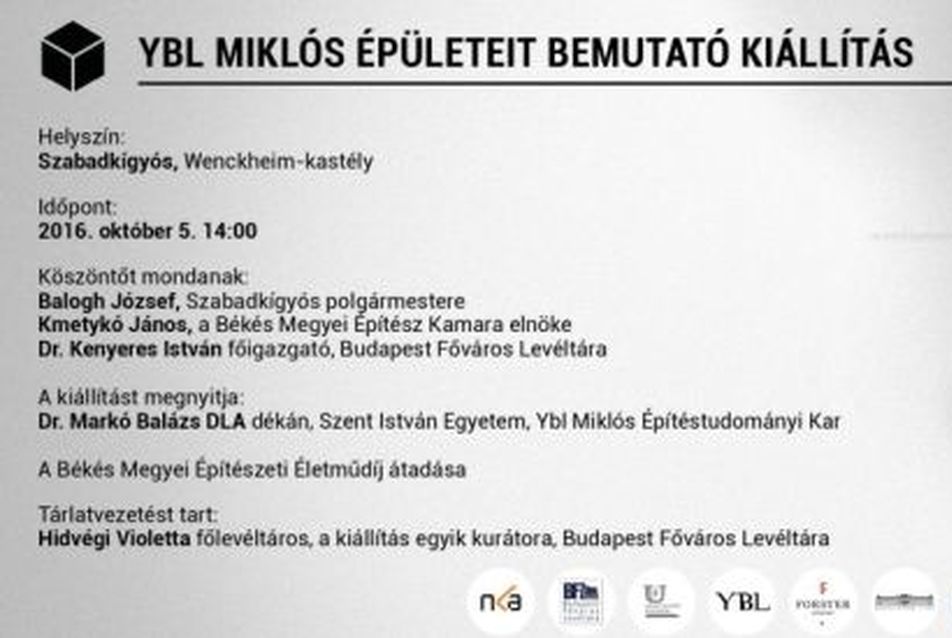 Ybl Miklós épületeit bemutató kiállítás