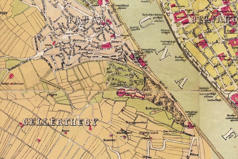 a Gellérthegy térképe, 1884.