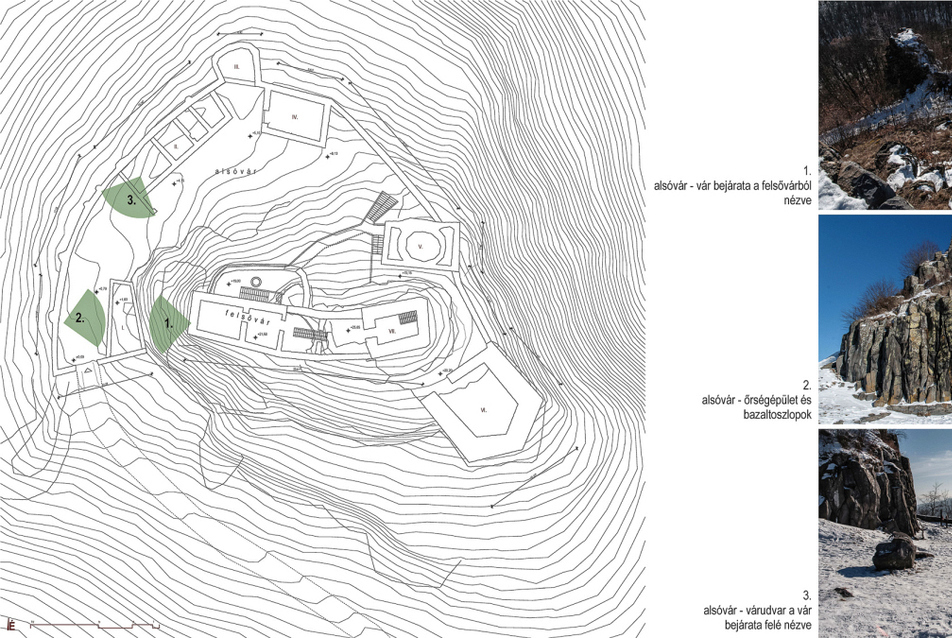 Salgó vára, meglévő helyszínrajz - építész: Juhász Norbert