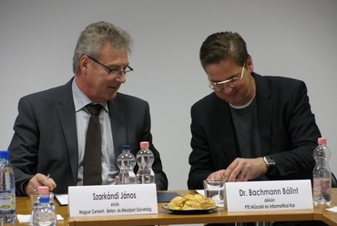 Szarkándi János és Dr. Bachmann Bálint - A CeMBeton és a PTE együttműködési megállapodása