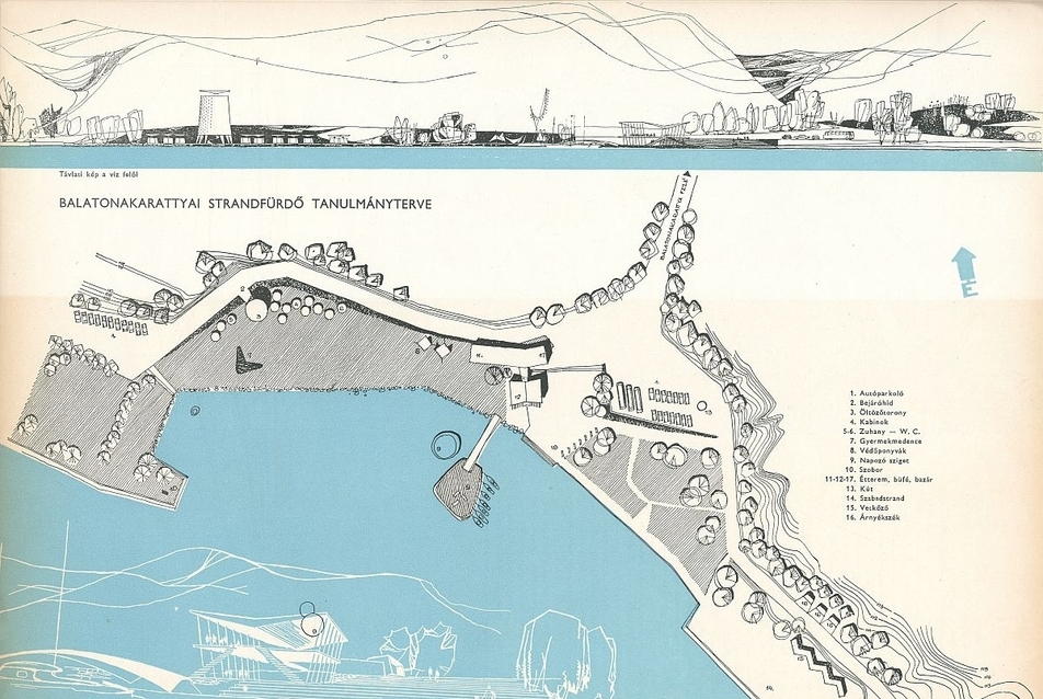 település koordinációs terv - fotó: Magyar Építőművészet, 1958