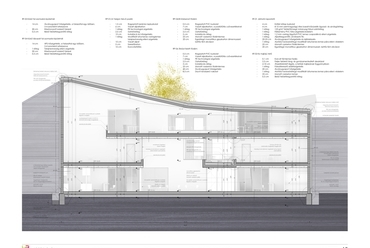 A-A metszet - foglalkoztatóház Győrben - építész: Kristóf Imola